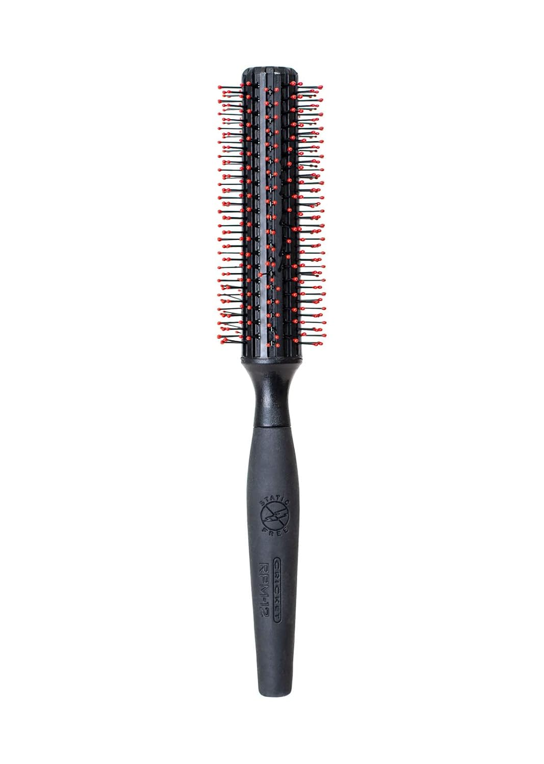 Cricket Static Free RPM 12 Row Round Hair Brush - Curling, Blow Drying, Detangling and Styling Wet or Dry, Suitable for All Hair Types