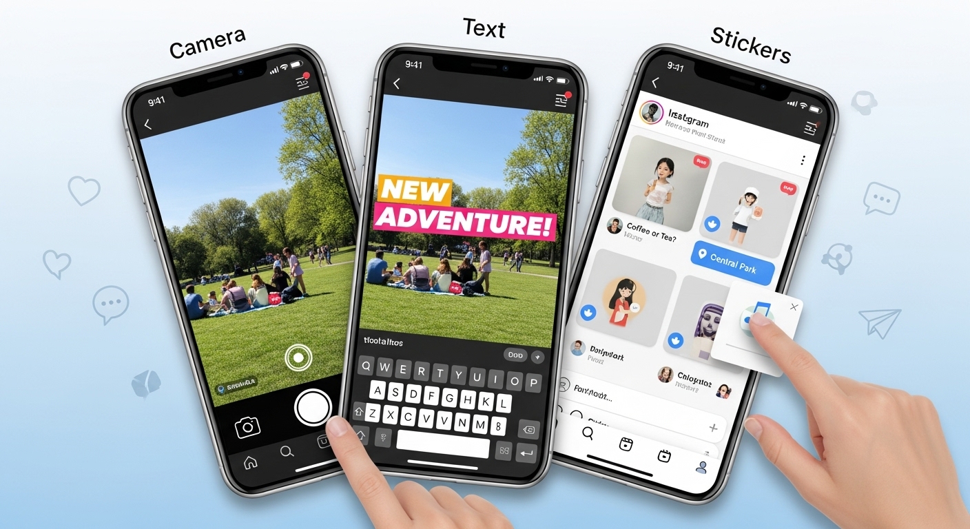 How to post Instagram Stories using camera, text, and stickers