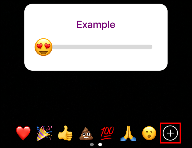 Instagram Emoji Slider Poll Sticker Plus Sign
