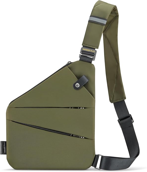 WANDER PLUS® Anti Theft Crossbody Travel Bag for Women Men, Multi-Pocket Crossbody Bag, Slim Sling Bag with Adjustable Strap
