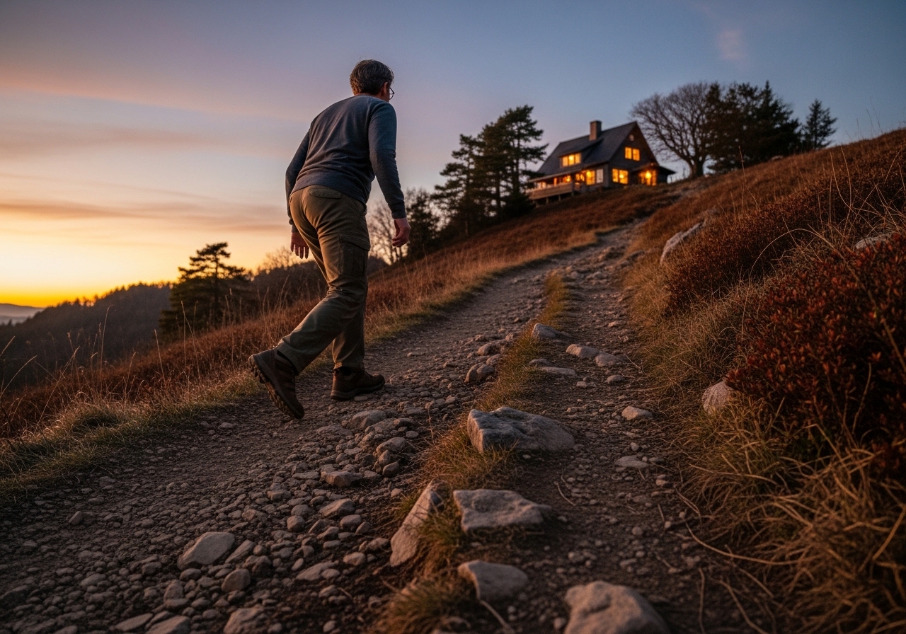 6:30 PM The climb home.