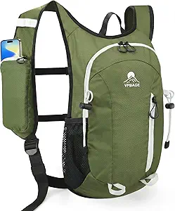 Foldable Small Hiking Backpack with 3 Strap Pockets – Lightweight 300D Spill-proof Daypack for Men Women – Packable Small Travel Backpack with Chest Strap & Trekking Pole Holder – Durable Outdoor Bag