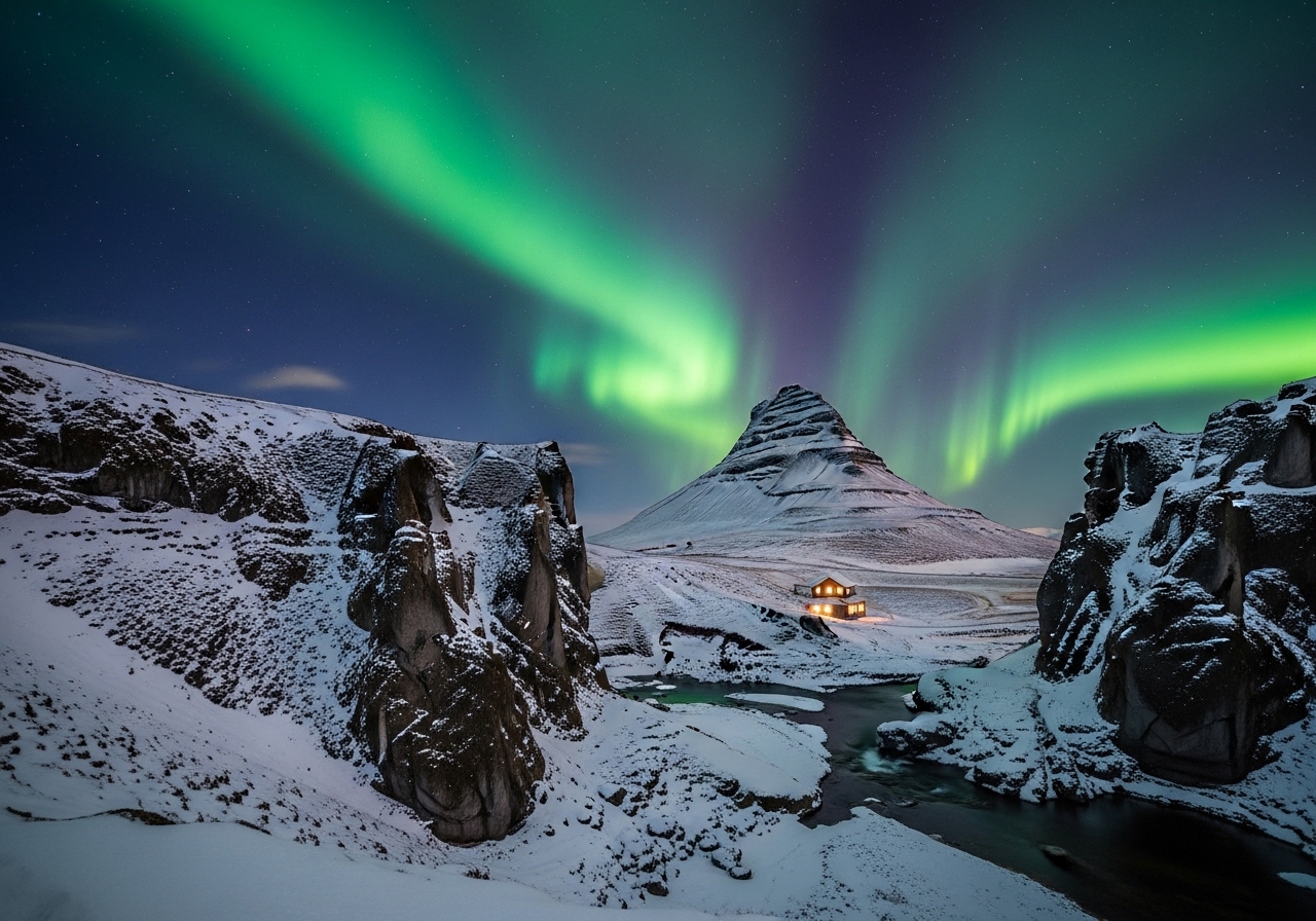Winter in Iceland (November–March): Northern Lights and Snowy Magic