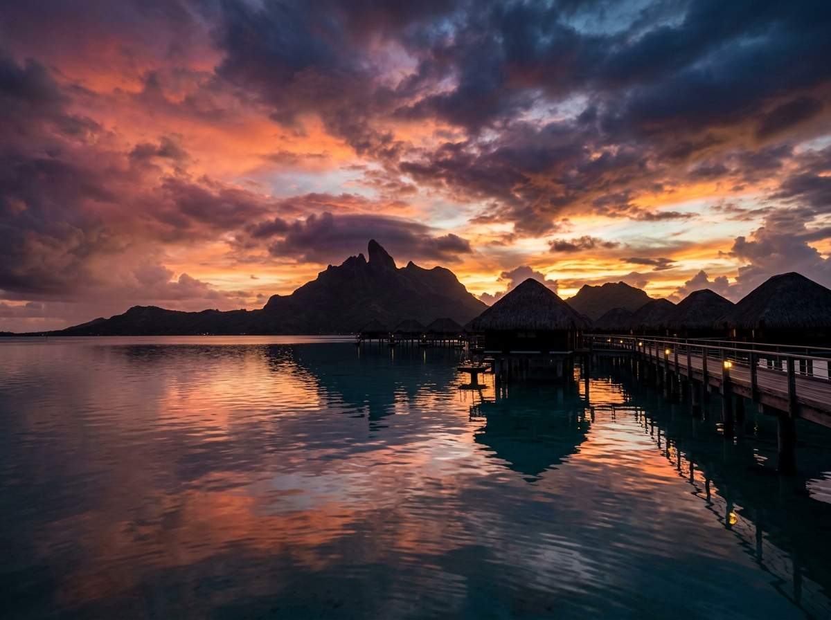 sunset bora bora