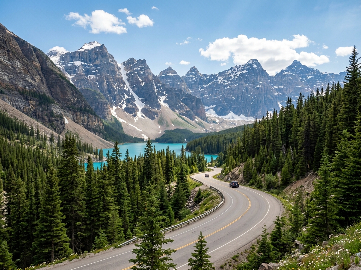 The Moraine Lake road