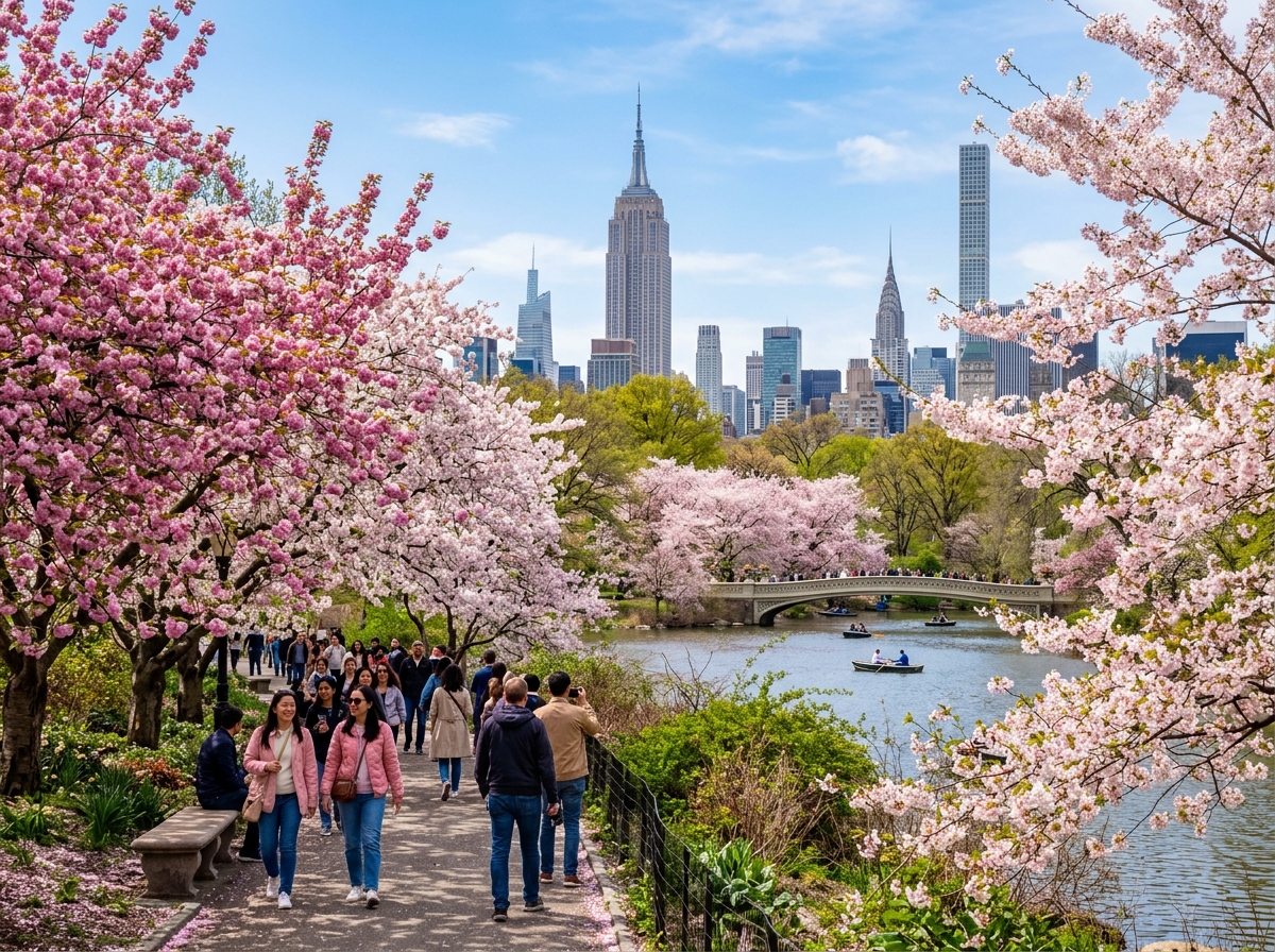 cherry blossom in central park