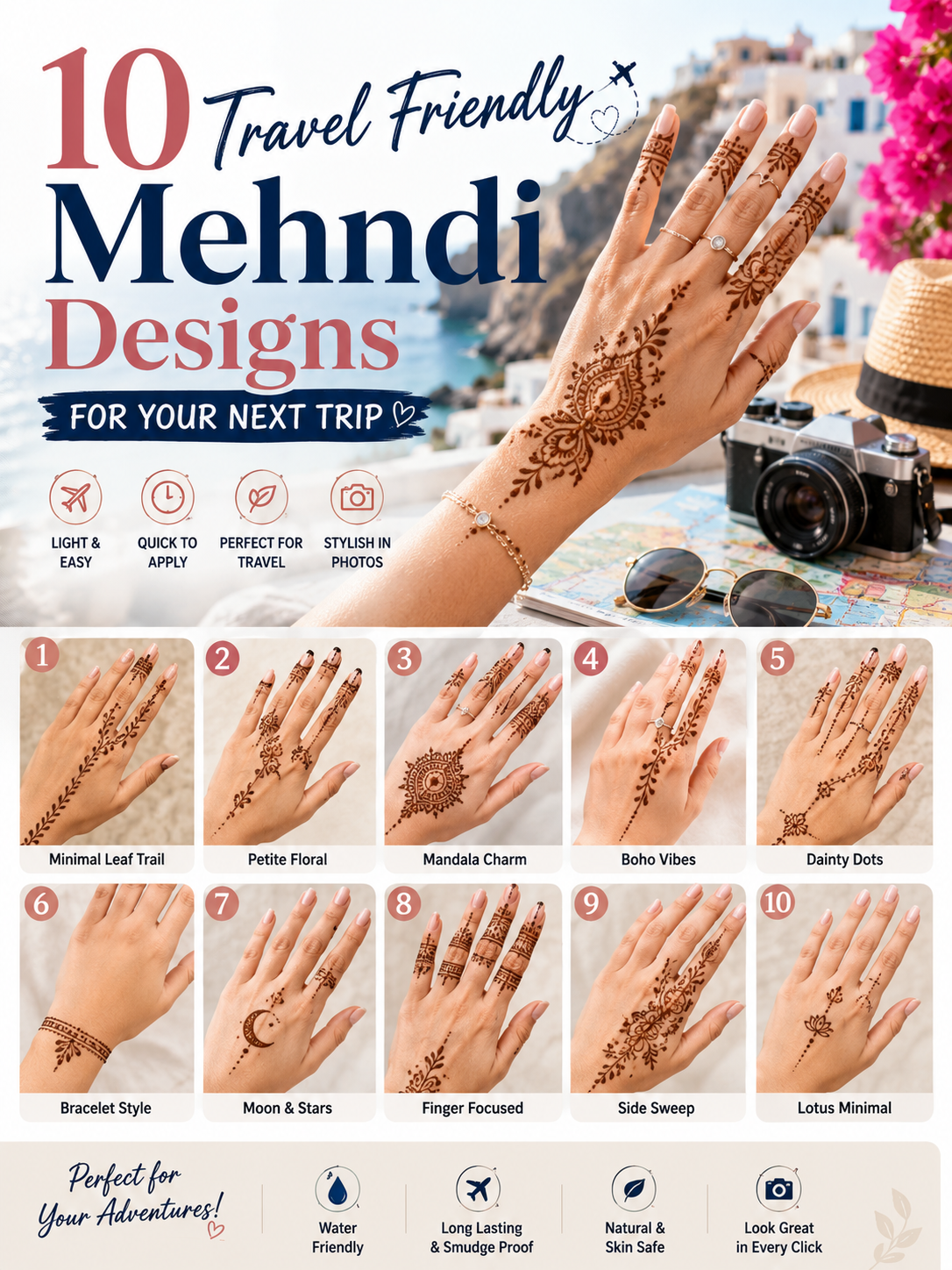 10 Travel Friendly Mehndi Designs for Your Next Trip