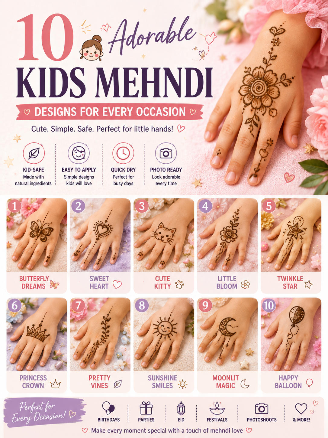 10 Adorable Kids Mehndi Designs for Every Occasion