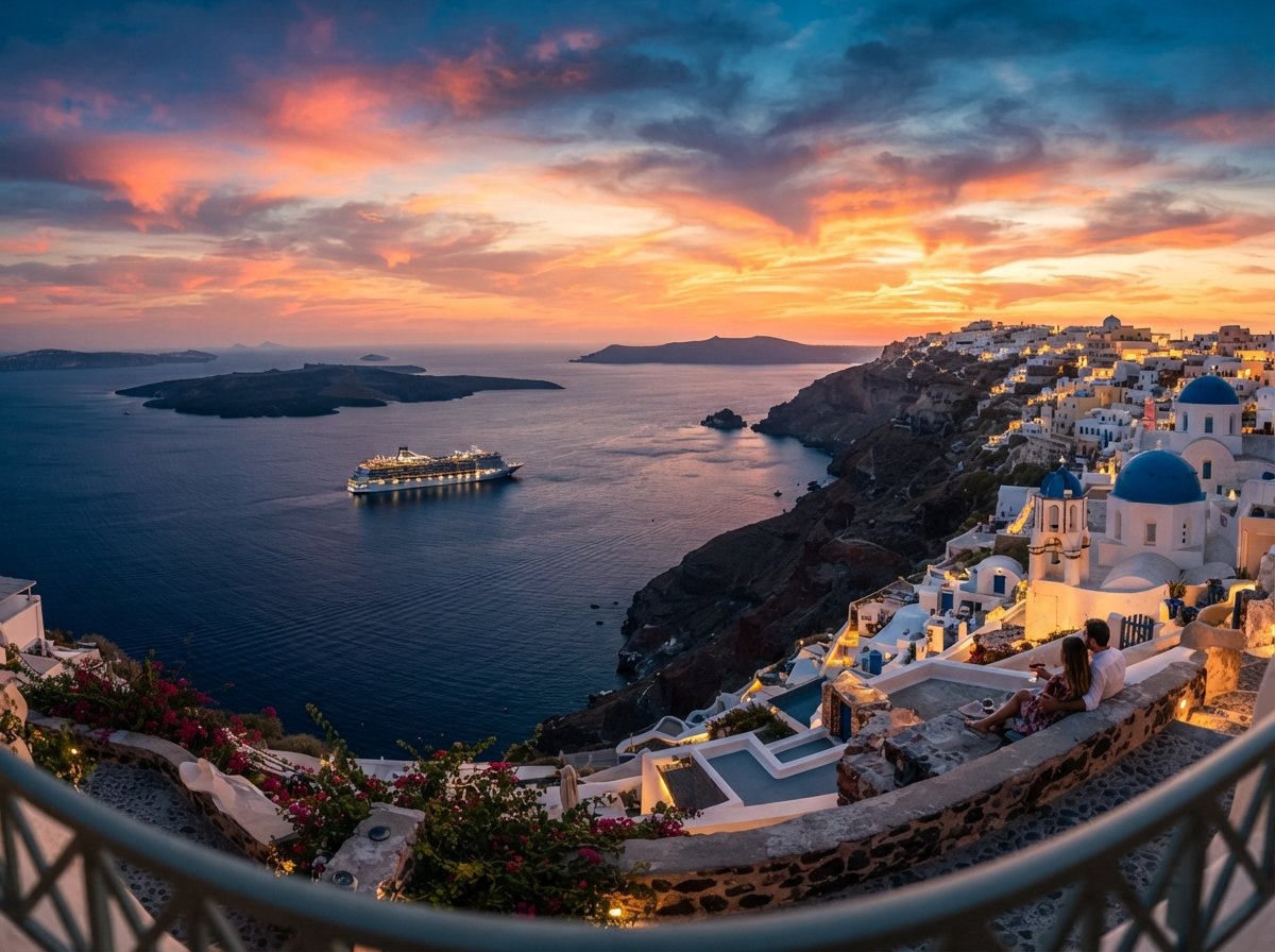 Santorini caldera panoramic view
