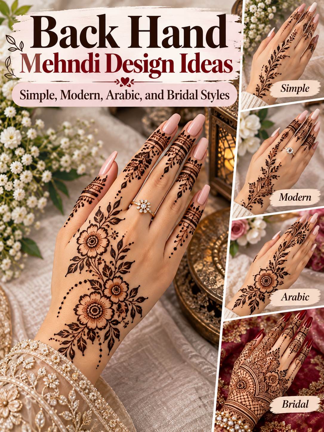Back Hand Mehndi Design Ideas
