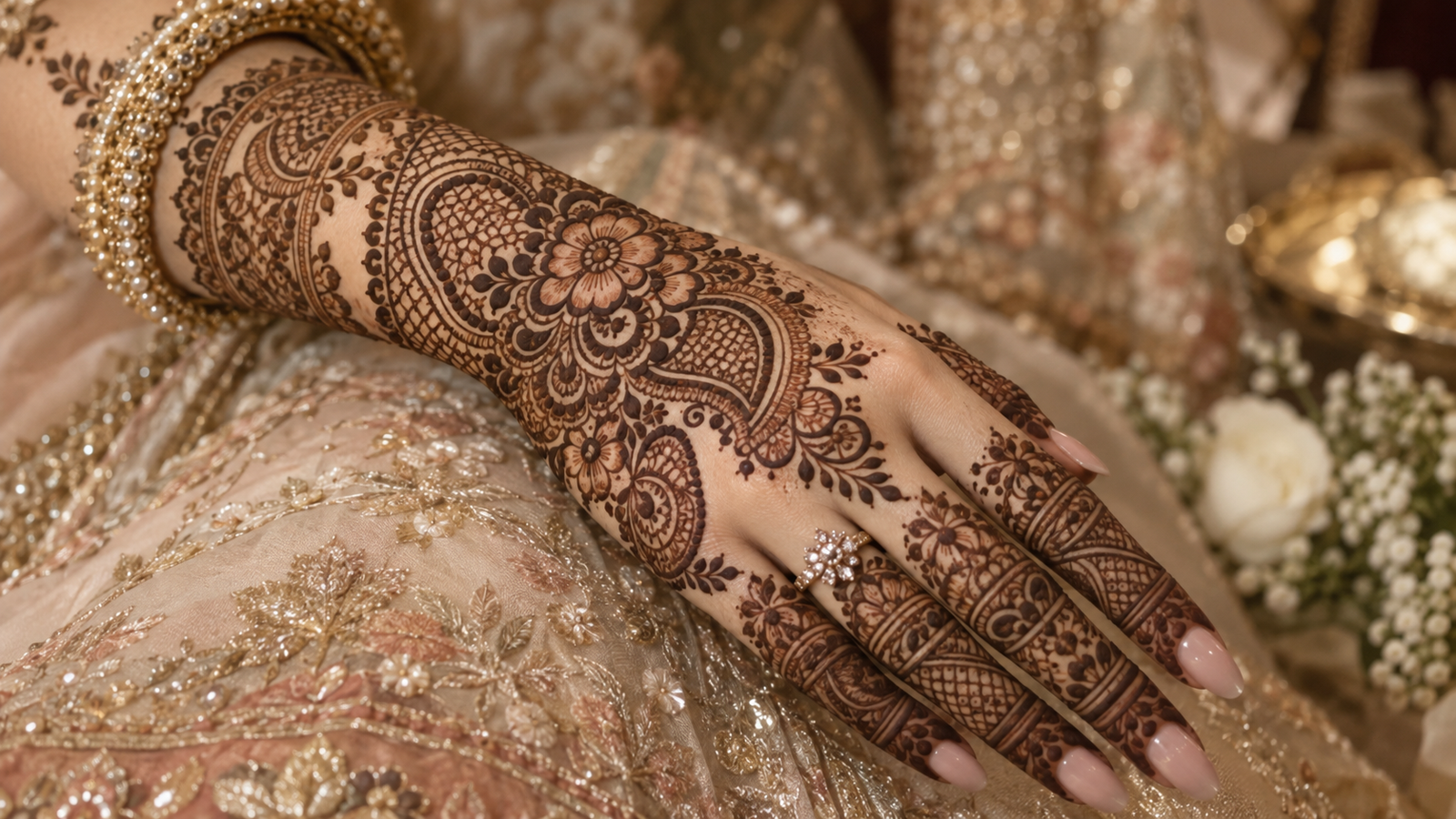 Bridal Back Hand Mehndi Design