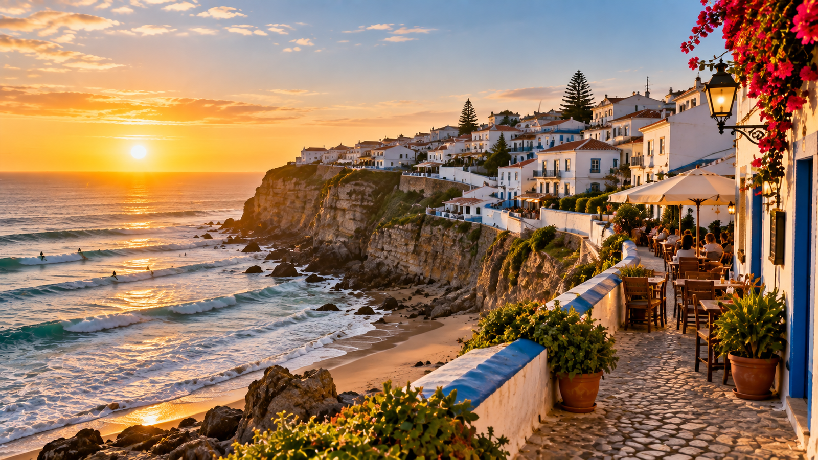 Golden Hour Seaside Café Village