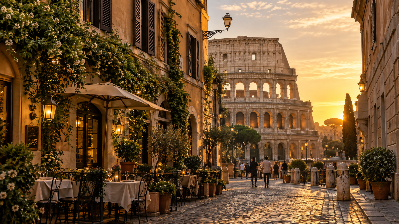 Golden Hour Stroll to the Colosseum