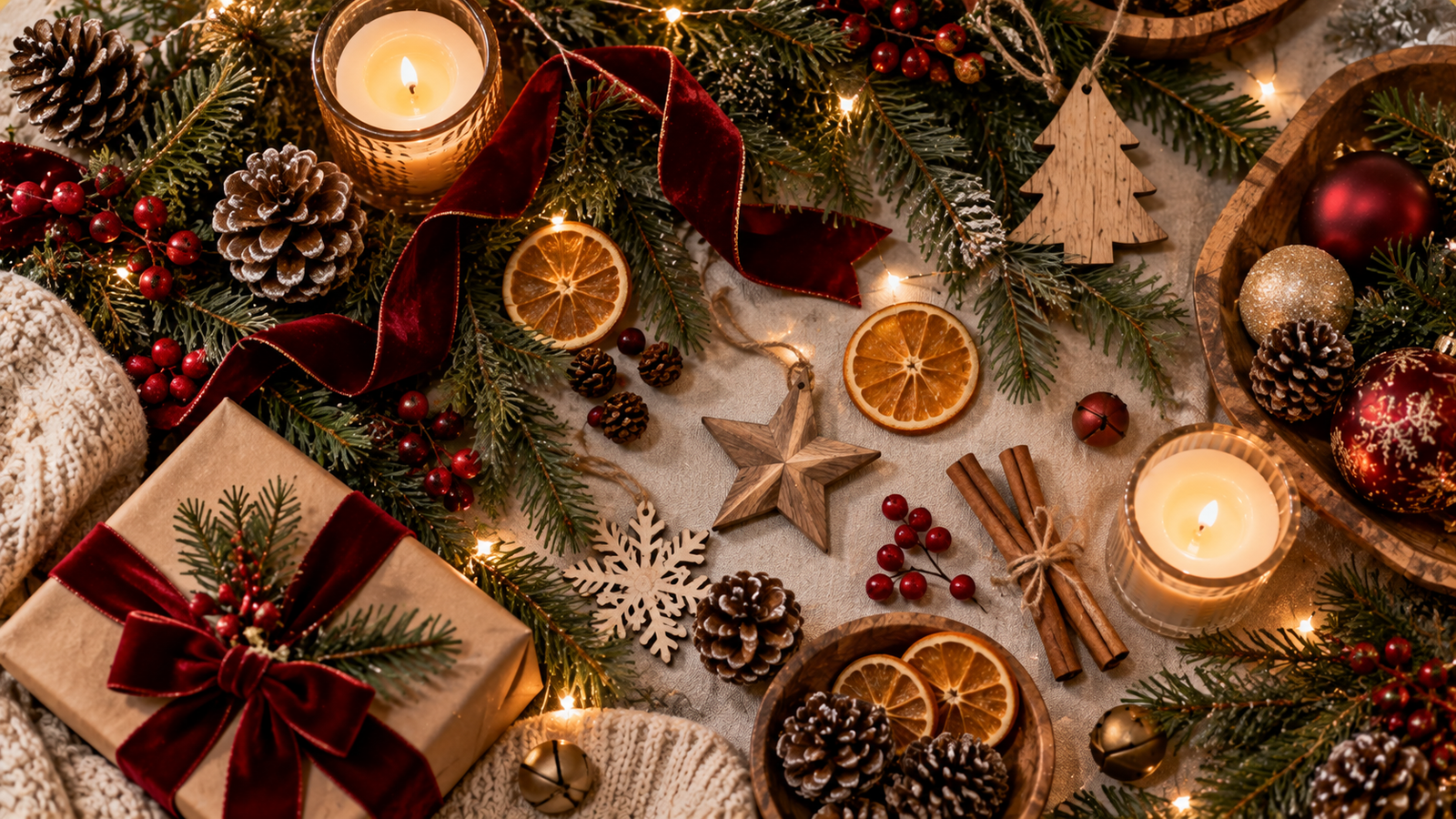 Cozy Rustic Christmas Flat Lay

