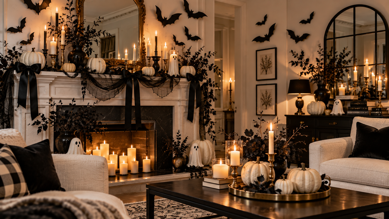 Black and White Halloween Decor