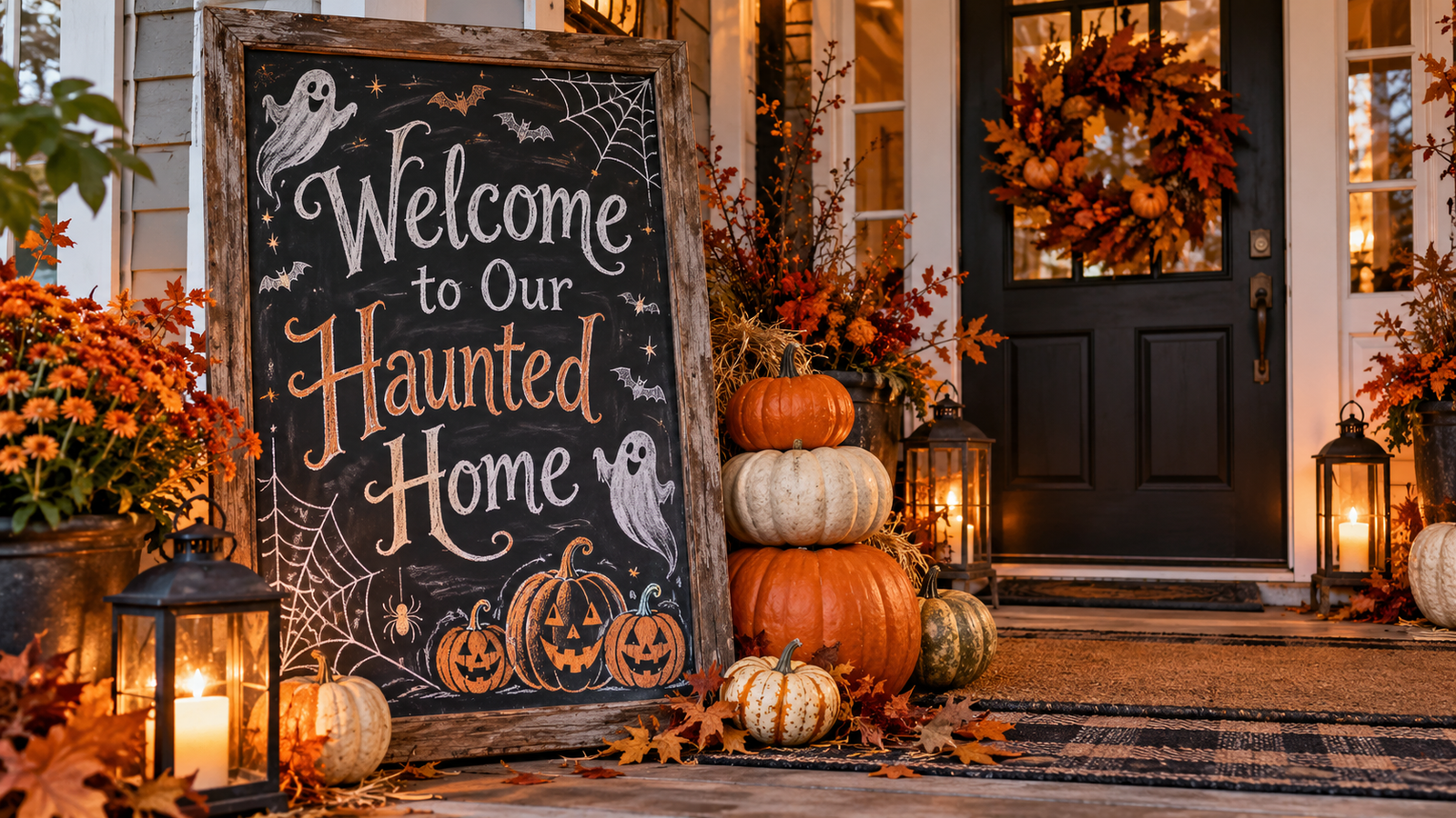 Halloween Front Porch Welcome Sign