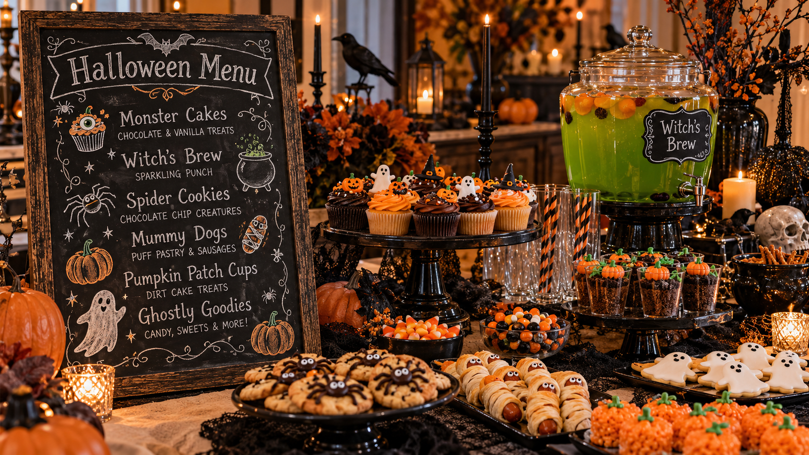 Halloween Party Menu Chalkboard