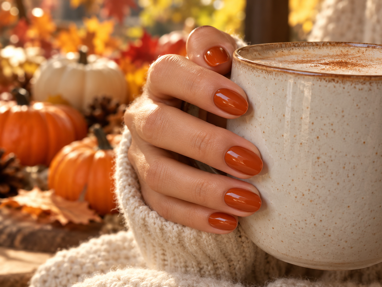Classic Burnt Orange Nails