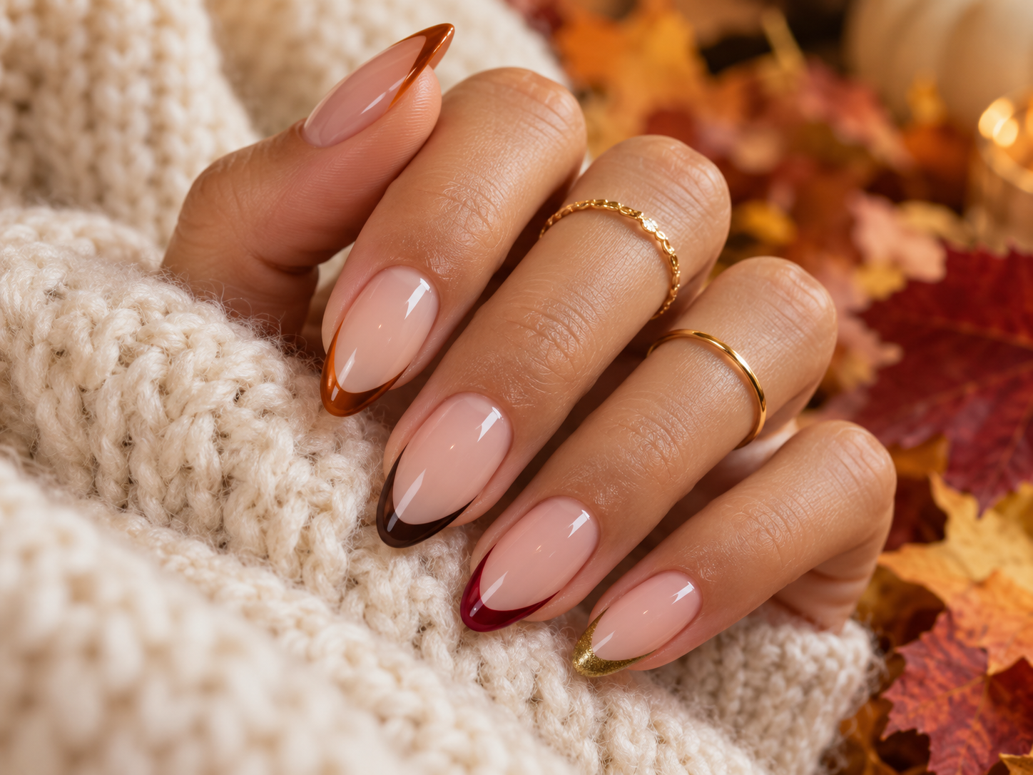 Fall French Tip Nails