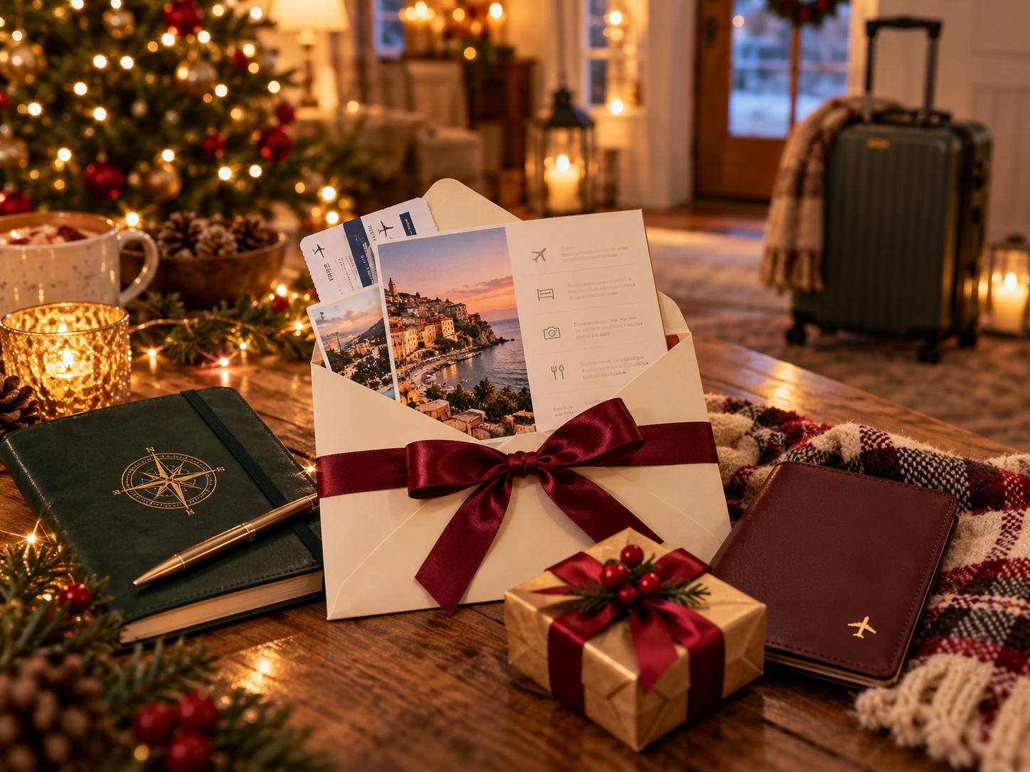 Festive Holiday Getaway Gift Scene
